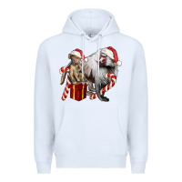White Christmas Baboon Baby And Mama Premium Hoodie - LillyAllenDesigns