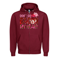 Burgundy dont go bacon my heart Zipper Hoodie - NancyCooperArtShop