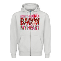 Dove Grey dont go bacon my heart Zipper Hoodie - NancyCooperArtShop