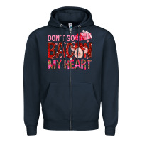 Navy dont go bacon my heart Zipper Hoodie - NancyCooperArtShop
