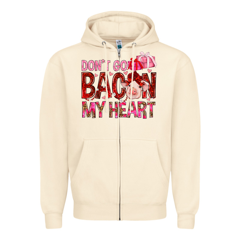 Dont Go Bacon My Heart Zipper Hoodie by NancyCooperArtShop | Teevron