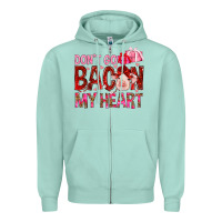 Seafoam dont go bacon my heart Zipper Hoodie - NancyCooperArtShop