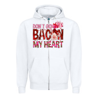 White dont go bacon my heart Zipper Hoodie - NancyCooperArtShop