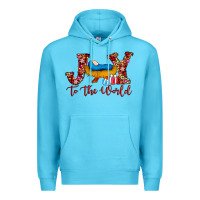 Ocean Blue joy to the world Premium Hoodie - AdoDesignShop