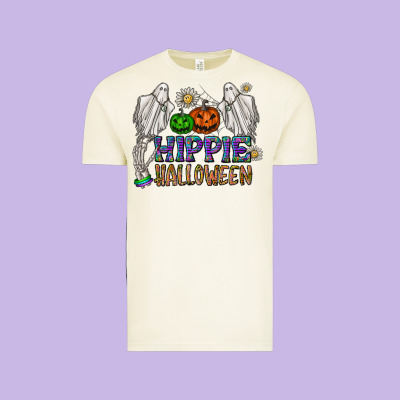 Hippie Halloween Vintage Tee Designed By Cowhidedigitalart