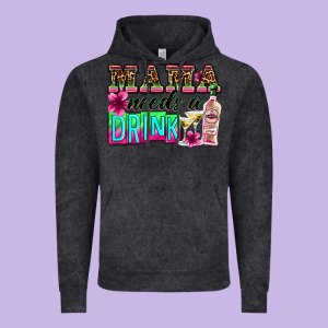 Mama Needs A Drink Vintage Hoodie Designed By Zillion Design Studio