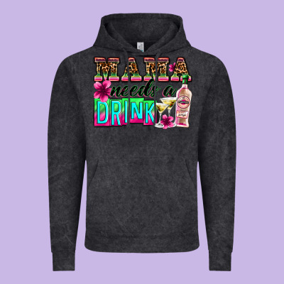 Mama Needs A Drink Vintage Hoodie Designed By Zillion Design Studio