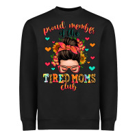 Black proud member of the tired moms club Heavyweight Sweatshirt - Zillion Design Studio