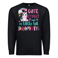 Black cute smart and a little bit dramatic with unicorn Premium Sweatshirt - NancyCooperArtShop