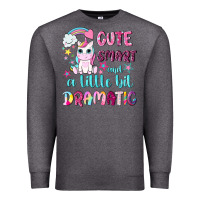 Charcoal Heather cute smart and a little bit dramatic with unicorn Premium Sweatshirt - NancyCooperArtShop