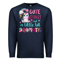 Navy cute smart and a little bit dramatic with unicorn Premium Sweatshirt - NancyCooperArtShop