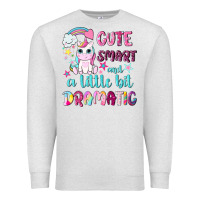 Oatmeal Heather cute smart and a little bit dramatic with unicorn Premium Sweatshirt - NancyCooperArtShop
