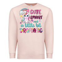 Pale Pink cute smart and a little bit dramatic with unicorn Premium Sweatshirt - NancyCooperArtShop