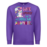 Purple cute smart and a little bit dramatic with unicorn Premium Sweatshirt - NancyCooperArtShop