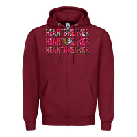 Burgundy heartbreaker with leopard and cowhide Zipper Hoodie - NancyCooperArtShop
