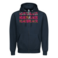 Navy heartbreaker with leopard and cowhide Zipper Hoodie - NancyCooperArtShop