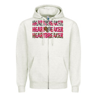 Oatmeal Heather heartbreaker with leopard and cowhide Zipper Hoodie - NancyCooperArtShop