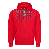 Red heartbreaker with leopard and cowhide Zipper Hoodie - NancyCooperArtShop