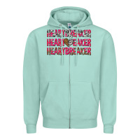 Seafoam heartbreaker with leopard and cowhide Zipper Hoodie - NancyCooperArtShop