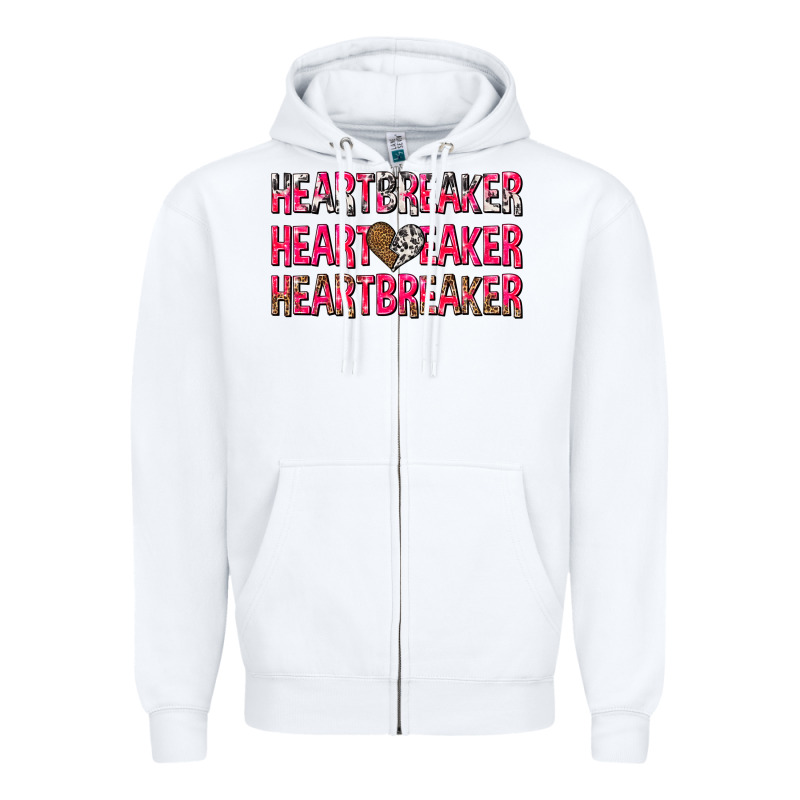 Heartbreaker With Leopard And Cowhide Zipper Hoodie by NancyCooperArtShop | Teevron