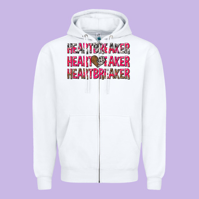 Heartbreaker With Leopard And Cowhide Zipper Hoodie Designed By Nancycooperartshop