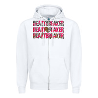 White heartbreaker with leopard and cowhide Zipper Hoodie - NancyCooperArtShop