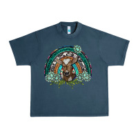 Midnight Navy turquoise gemstones brown baby cow  rainbow Urban Heavy Tee - BarkalooDesign