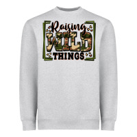 Heather Grey raising wild things Heavyweight Sweatshirt - Zillion Design Studio