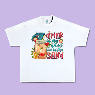 Drink In My Hand Toes In The Sand Urban Heavy Tee Designed By Hra Design Shop
