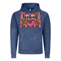 Vintage Denim football mom with leopard Vintage Hoodie - Zillion Design Studio