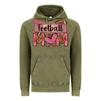 Vintage Olive football mom with leopard Vintage Hoodie - Zillion Design Studio