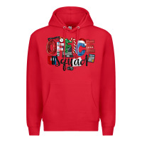 Red Office Squad Christmas Premium Hoodie - LillyAllenDesigns