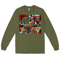 Army Green christmas reinder Long Sleeve Tee - JahusDesignShop