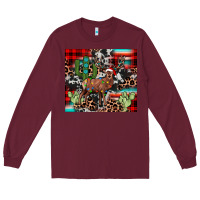 Burgundy christmas reinder Long Sleeve Tee - JahusDesignShop