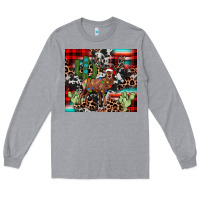 Heather Grey christmas reinder Long Sleeve Tee - JahusDesignShop