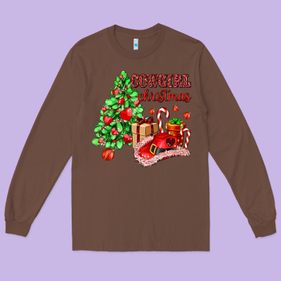 Cowgirl Christmas Long Sleeve Tee Designed By Adodesignshop