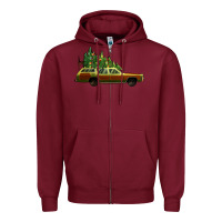 Burgundy christmas vacation car Zipper Hoodie - Jasminsmagicworld