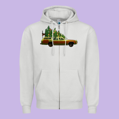Christmas Vacation Car Zipper Hoodie Designed By Jasminsmagicworld