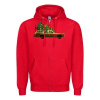 Red christmas vacation car Zipper Hoodie - Jasminsmagicworld