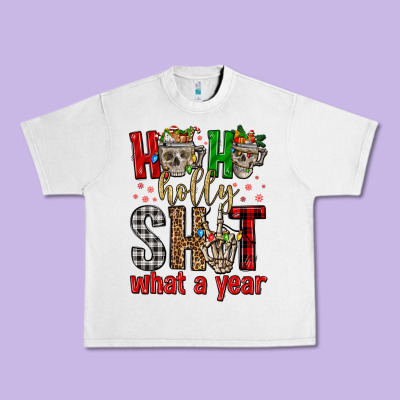 Ho Ho Holly Shit What A Year Urban Heavy Tee Designed By Fadigitalartstudio