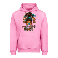 Fuchsia Pink American Football Mom Afro Messy Bun Urban Hoodie - texasbilliewilder