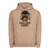 Pigment Burro American Football Mom Afro Messy Bun Urban Hoodie - texasbilliewilder