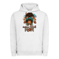 American Football Mom Afro Messy Bun Urban Hoodie | Teevron