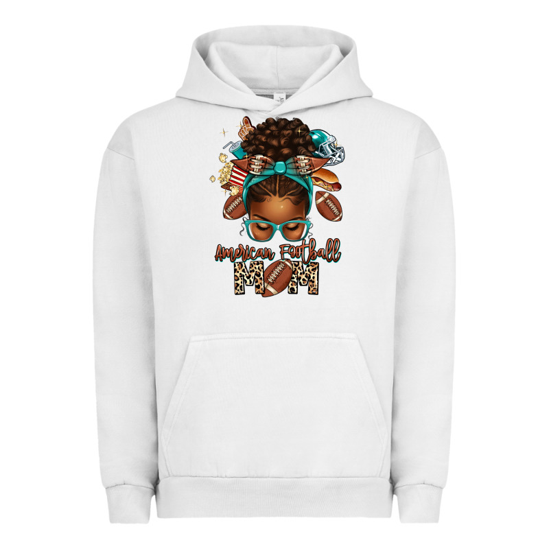 American Football Mom Afro Messy Bun Urban Hoodie by texasbilliewilder | Teevron