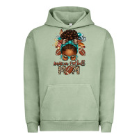 Pigment Oil Green American Football Mom Afro Messy Bun Urban Hoodie - texasbilliewilder