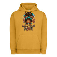 Pigment Peanut Butter American Football Mom Afro Messy Bun Urban Hoodie - texasbilliewilder