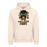 Sandshell American Football Mom Afro Messy Bun Urban Hoodie - texasbilliewilder