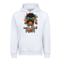 White American Football Mom Afro Messy Bun Urban Hoodie - texasbilliewilder