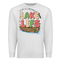 Oatmeal Heather lake life Premium Sweatshirt - MaliasSmallBusiness