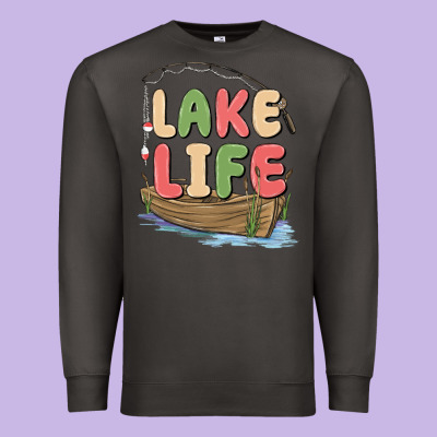 Lake Life Premium Sweatshirt Designed By Maliassmallbusiness